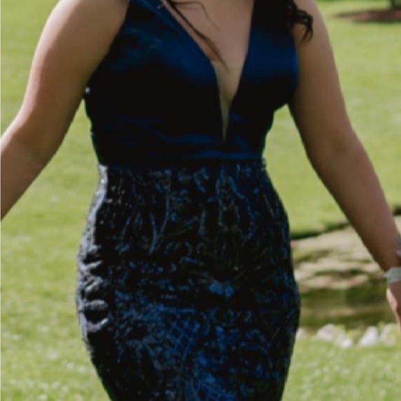 Navy Blue Prom Dress - Picture 2 of 3